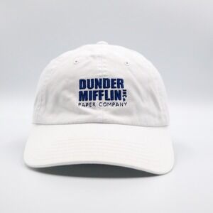 The Office Dunder Mifflin Baseball Cap Hat Adult OSFM White Blue Logo Cotton Hat